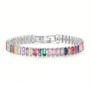 Multicolour Crystal Tennis Bracelet