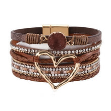 Load image into Gallery viewer, Brown Multi Strand Magnetic Bracelet
