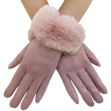 Load image into Gallery viewer, Pale Pink Fur Trim Gloves
