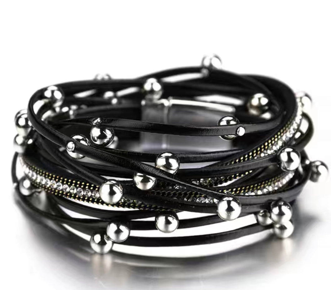 Black Multi Strand Magnetic Bracelet