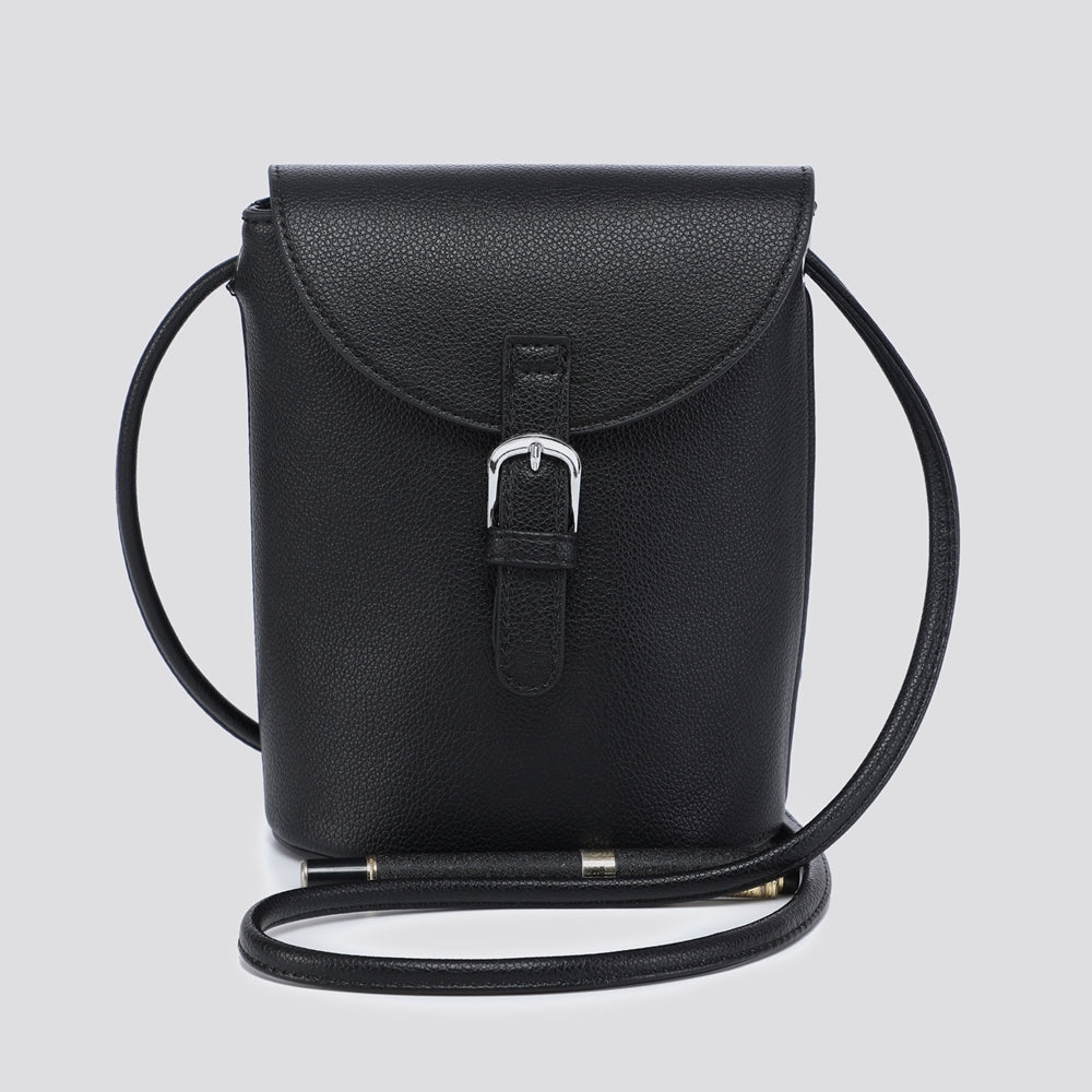 Black Mini Crossbody Bucket Bag