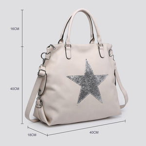 Grey Large Star Shoulder Bag