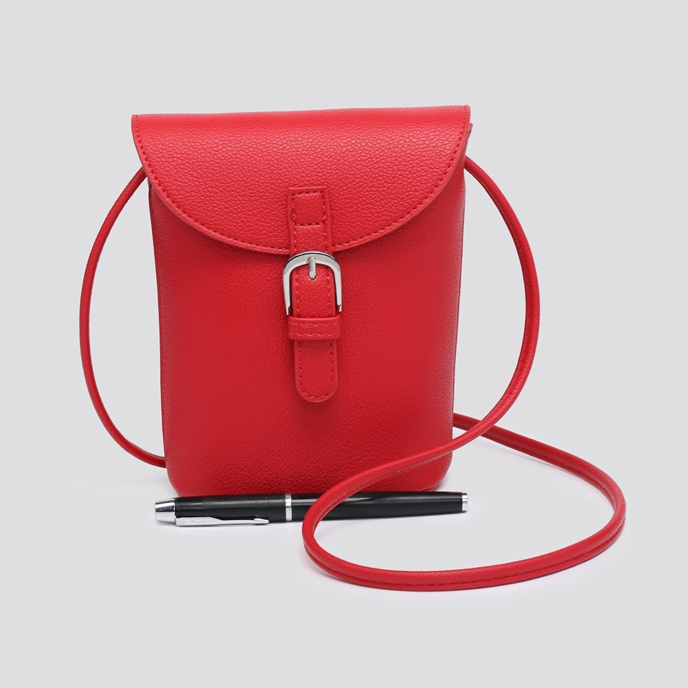 Red Mini Crossbody Bucket Bag