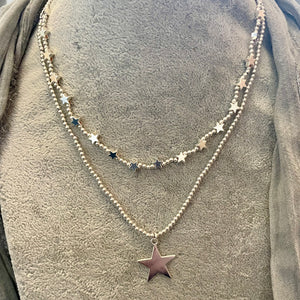 Double Strand Star Short Necklace