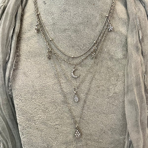 4 Strand Star, Moon and Teardrop Necklace