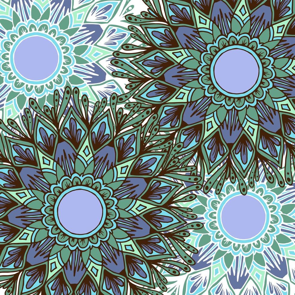 Blue and Green Mandala Card