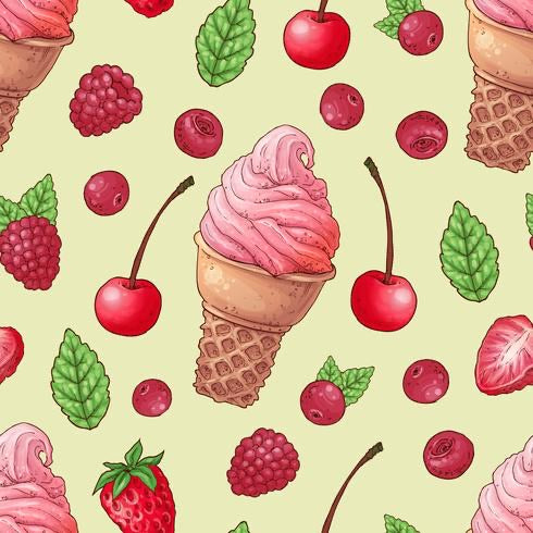 Ice Cream and Cherries Card